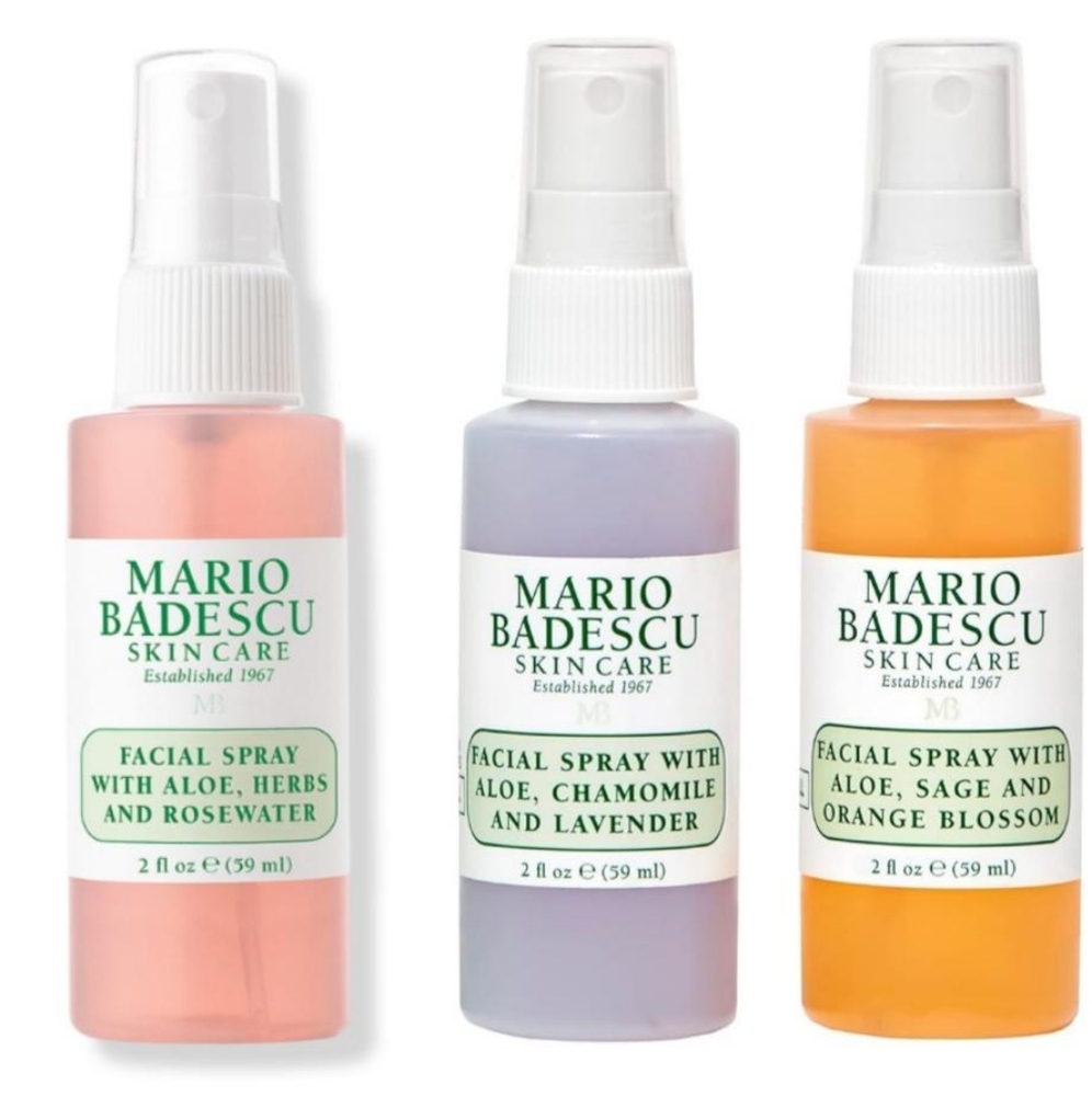 Mario Badescu Travel Trial Size Facial Sprays Mists 2 oz (3 Sprays)
